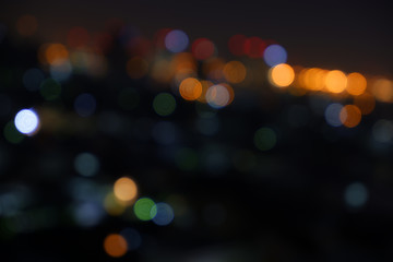 Abstract blurred circle bokeh lights backgrounds, Colorful bokeh of city night light