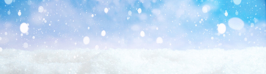 snowflakes snow blue sky - winter background banner long 