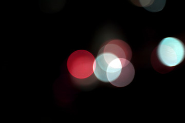 Abstract blurred circle bokeh lights backgrounds, Colorful bokeh of city night light