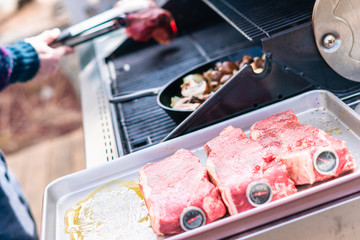 Grilling steak