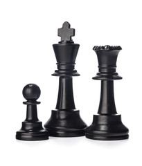 Black chess piece isolated on white background