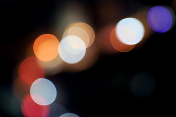 Abstract blurred circle bokeh lights backgrounds, Colorful bokeh of city night light