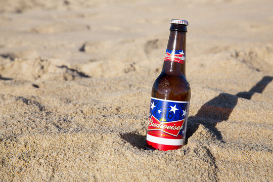 Budweiser in the sand