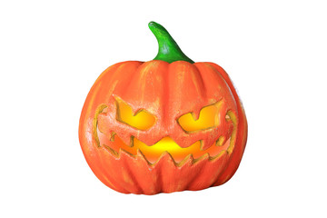 Halloween pumpkin isolated over white background.
