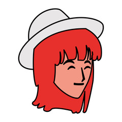 Isolated woman head vector design