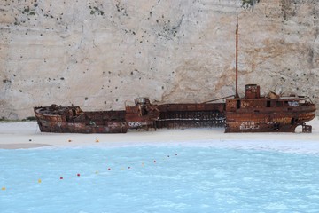 Shipwreck on a beach