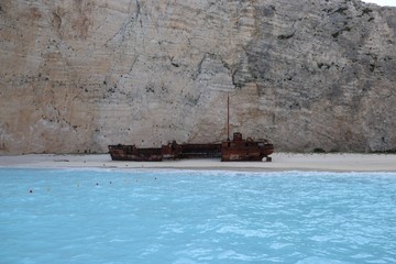 Shipwreck on a beach