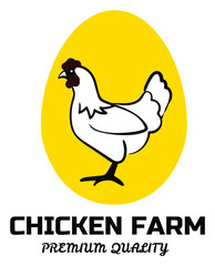 chicken farm logo vector illustration 