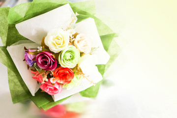 A beautiful bouquet of fake roses