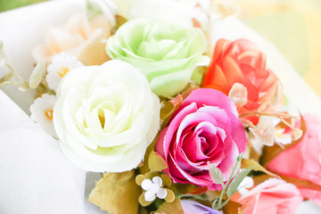 bouquet of fake roses