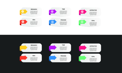 Fototapeta premium vector modern step Infographic stack chart design with icons and 6 options or steps. for business concept. Can be used for presentations banner, workflow layout, process diagram, flow chart