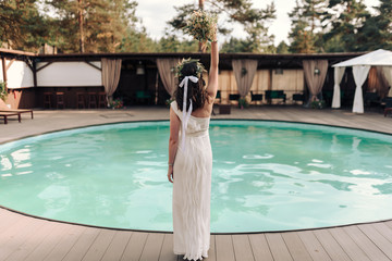 Brinde in  wreath in country side