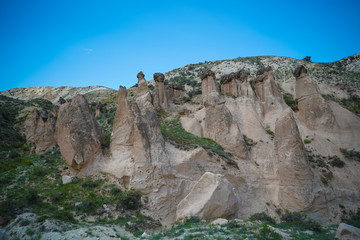 Fototapeta na wymiar Landscape panoramic view to Devrent valley aka valley of imagination, Cappadocia, Turkey