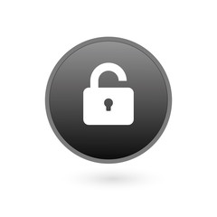 Black isolated icon of unlocked lock on white background. Silhouette of unlocked padlock Flat design.