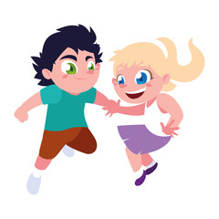 Isolated girl and boy cartoon vector design