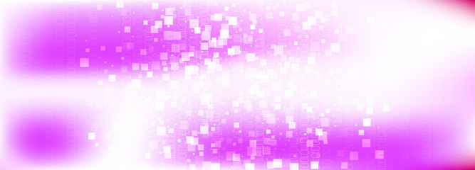 Obraz premium Pink Flow Particle Pattern. Matrix Digits. White 
