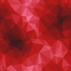 Red triangular vector texture. Geometric seamless pattern.  Polygonal abstract backdrop.