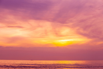 Fototapeta na wymiar Sunset over the sea. Atlantic ocean in the evening. Beautiful sunset with dramatic sky