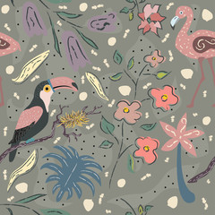 Seamless Floral Pattern. Hand Drawn.