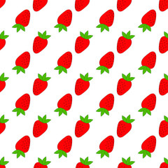 Seamless pattern of fresh strawberry background - Vector illustration