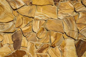 Texture of beautiful sandstone masonry of modern time. average plan