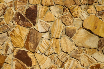 Texture of beautiful sandstone masonry of modern time. average plan