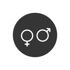 Gender icon vector, on white background