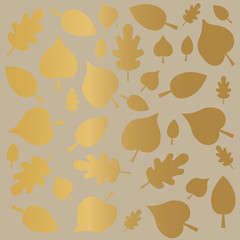 golden leaf pattern- vector illustration