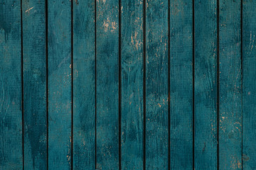 Fototapeta na wymiar Blue wooden fence texture background