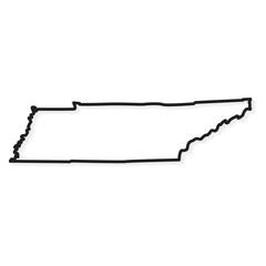 black outline of Tennessee map- vector illustration