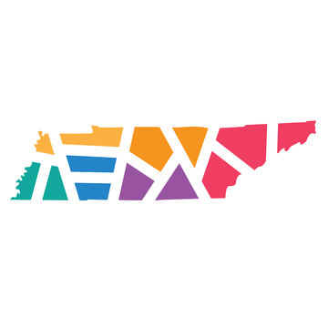 recommend clip art: colorful geometric Tennessee map- vector illustration