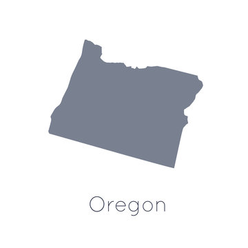 High detailed vector map - United States of America. Map with state boundaries. Oregon vector map silhouette