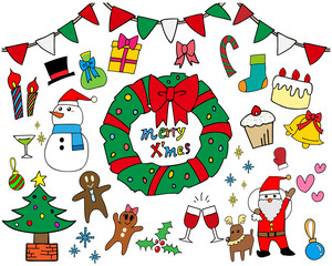 クリスマス　イラスト　アイコン　セット