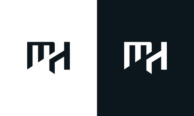 Abstract letter MHlogo. This logo icon incorporate with two abstract shape in the creative process.