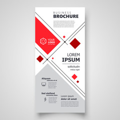 Flyer brochure design template header cover geometric abstract red color