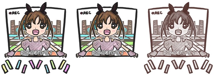 Fototapeta premium R:ポップなVtuber せっと☆