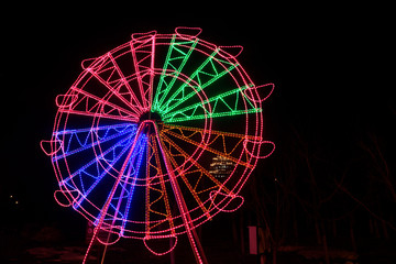 Ferris Wheel Sculpture in the Night