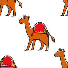 Camel animal seamless pattern Egyptian symbol desert