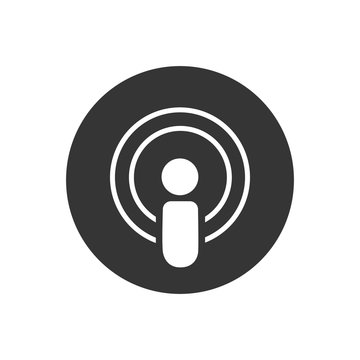 Podcast icon. Flat style. vector illustration flat style