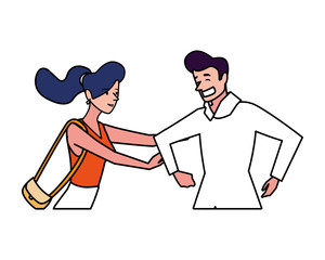 Couple of woman and man vector design