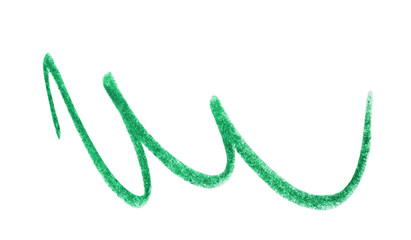 Green hand drawn pencil scribble on white background