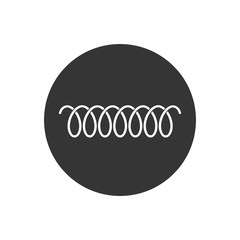 Spiral spring vector logo icon of swirl line or curved wire cord