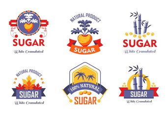 Sugar cane beetroot and maple isolated icons farming and agriculture