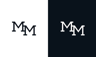 Minimalist line art letter MM logo. This logo icon incorporate with two letter in the creative way.