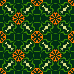 Bright seamless pattern with floral geometric ornament.