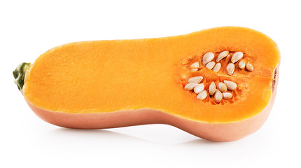 Butternut squash isolated on white background.