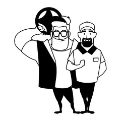 Isolated drivers persons vector design