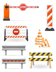 road barriers to restrict traffic transport stock vector illustration