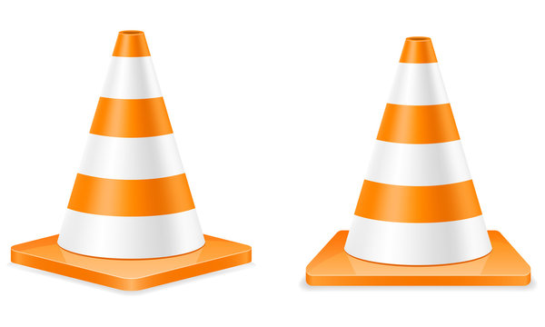 plastic traffic cone to limit traffic transport stock vector illustration