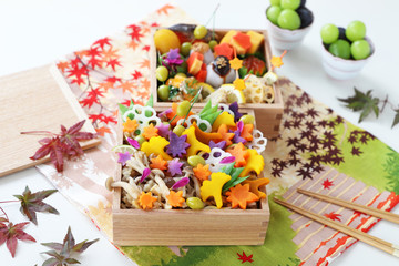 秋の吹き寄せご飯のお弁当